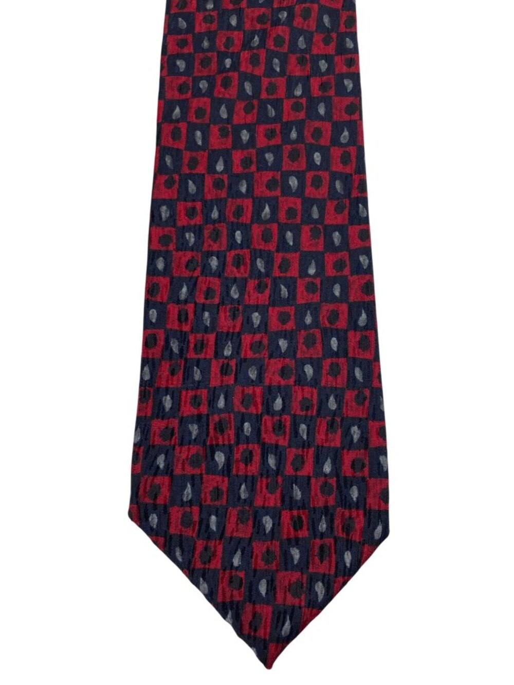 Cocktail Collection Tequila Red Black Gray Geometric 100% Silk Mens Tie Necktie